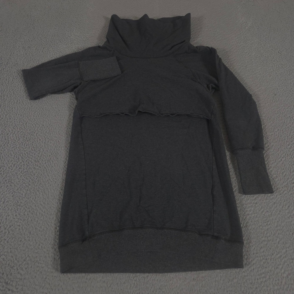 Latched Mama Pullover Womens Medium Charcoal Harbor Snap Nursing Cotton Spandex